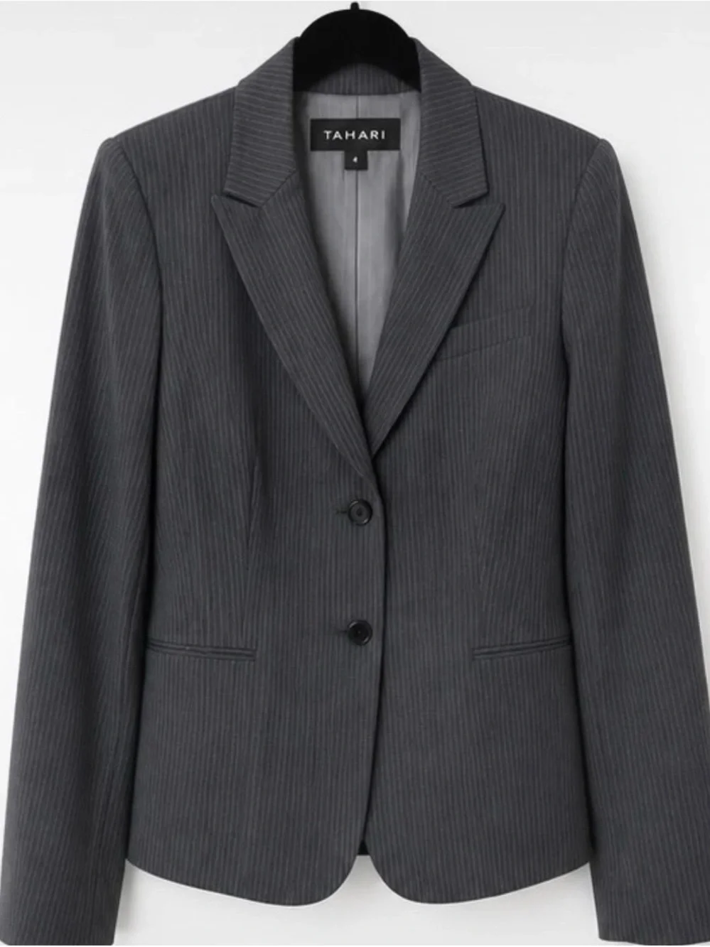 Tahari Women's Gray Pinstripe skirt suit